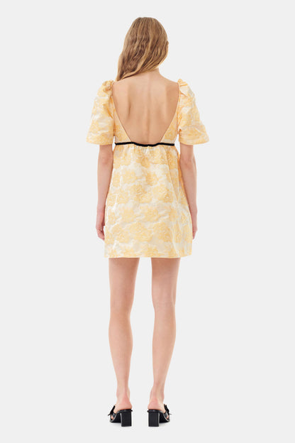 BOTANICAL JACQUARD MINI DRESS