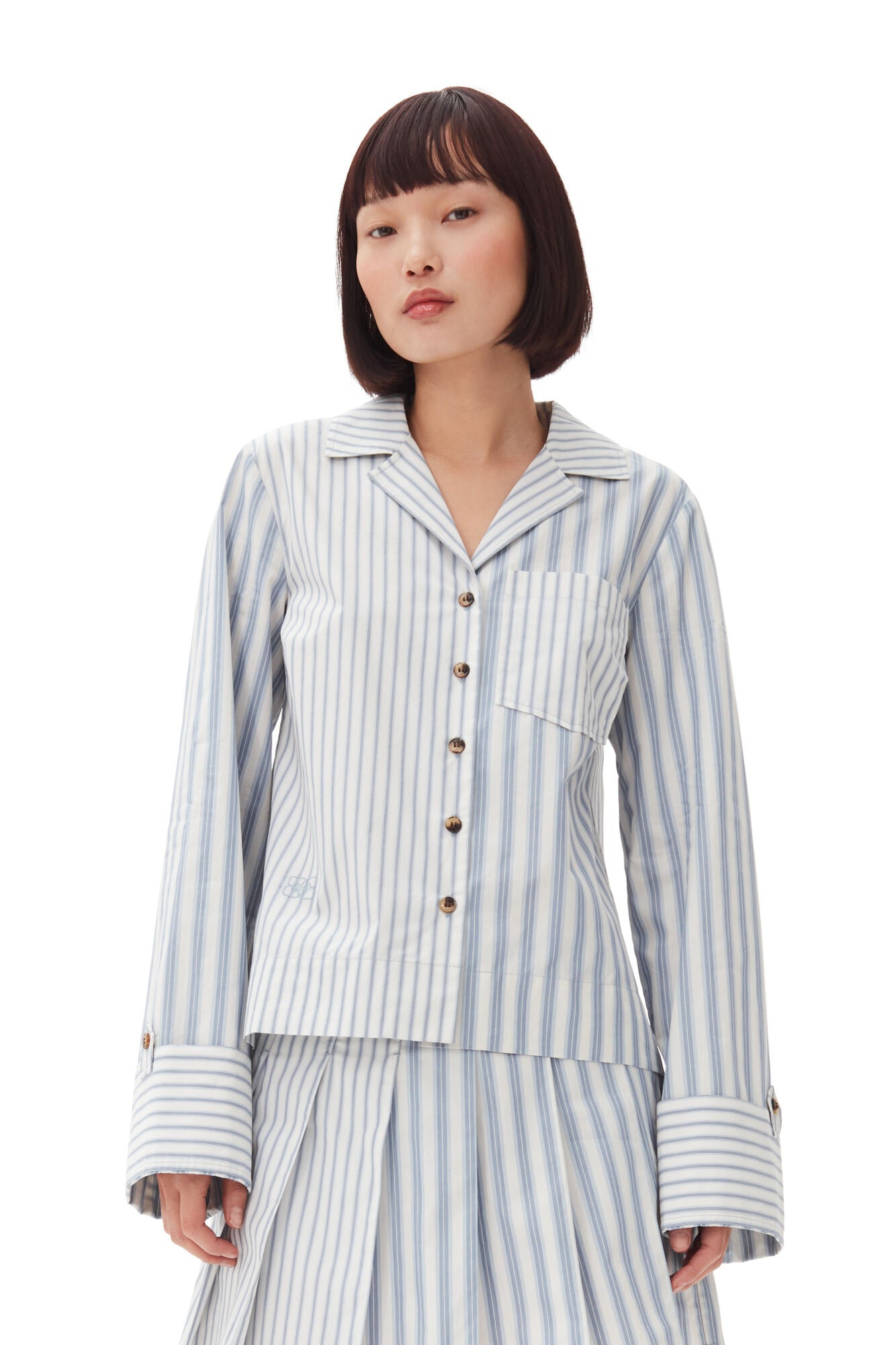 BLUE STRIPE COTTON SHIRT