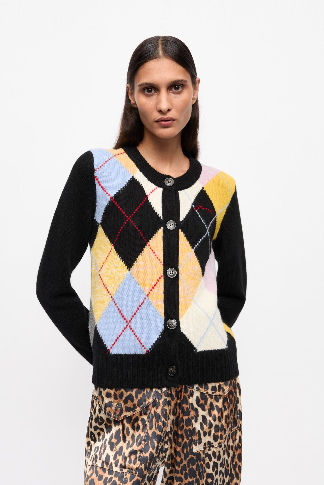 MULTICOLOUR HARLEQUIN CARDIGAN