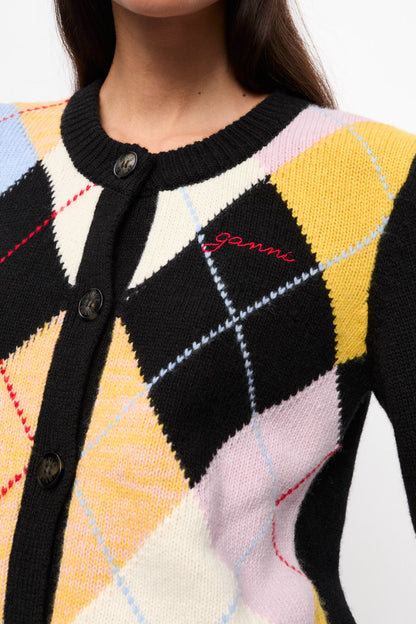 MULTICOLOUR HARLEQUIN CARDIGAN