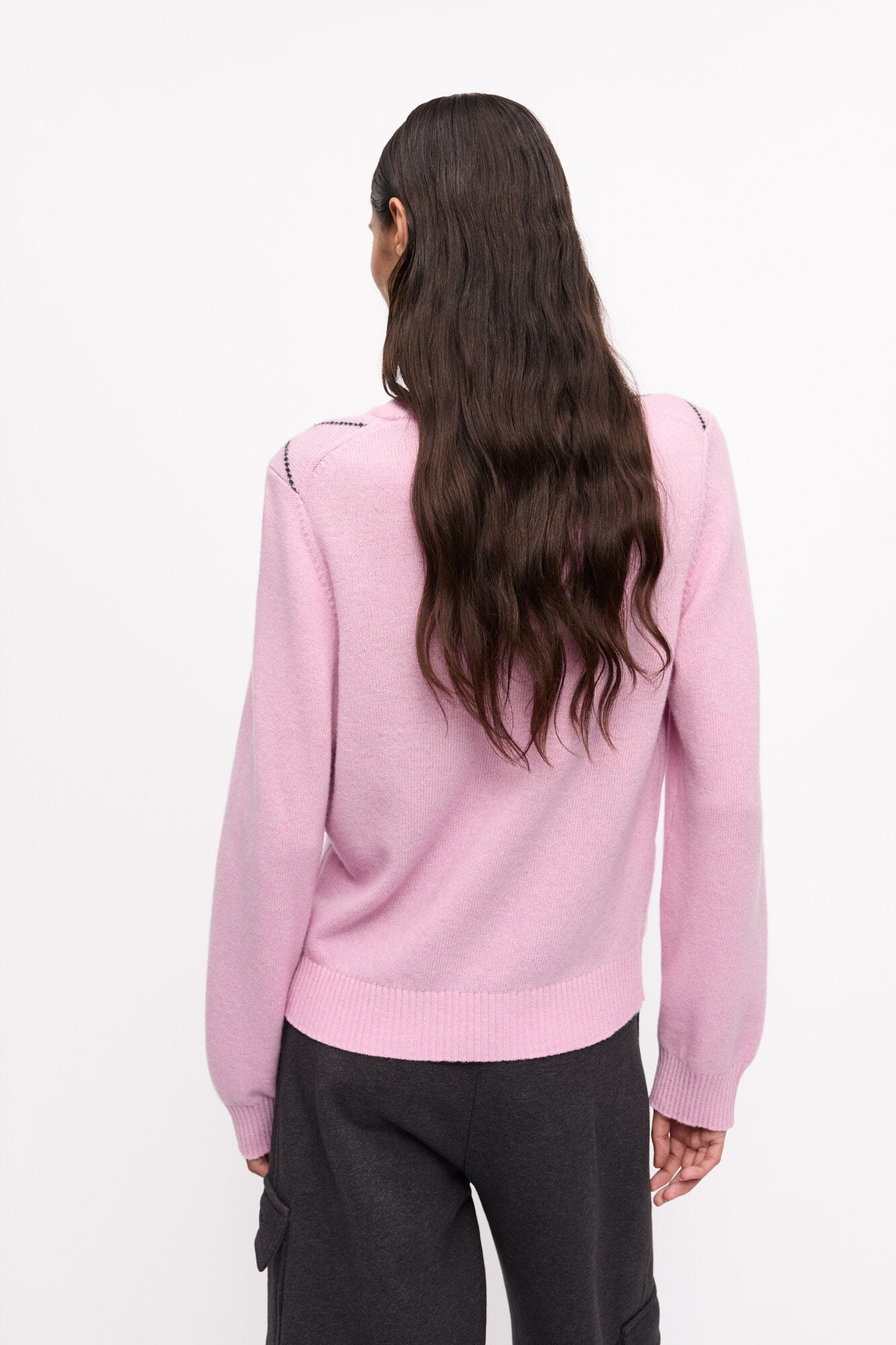 PINK GRAPHIC BOW SWEATER