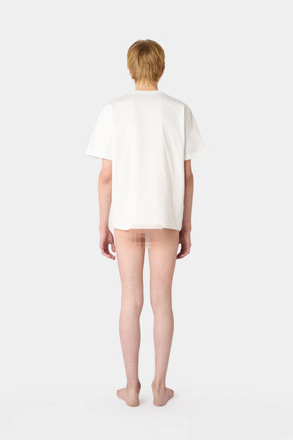 EMBROIDERED BIG LOGO T-SHIRT OFF-WHITE & PEACH