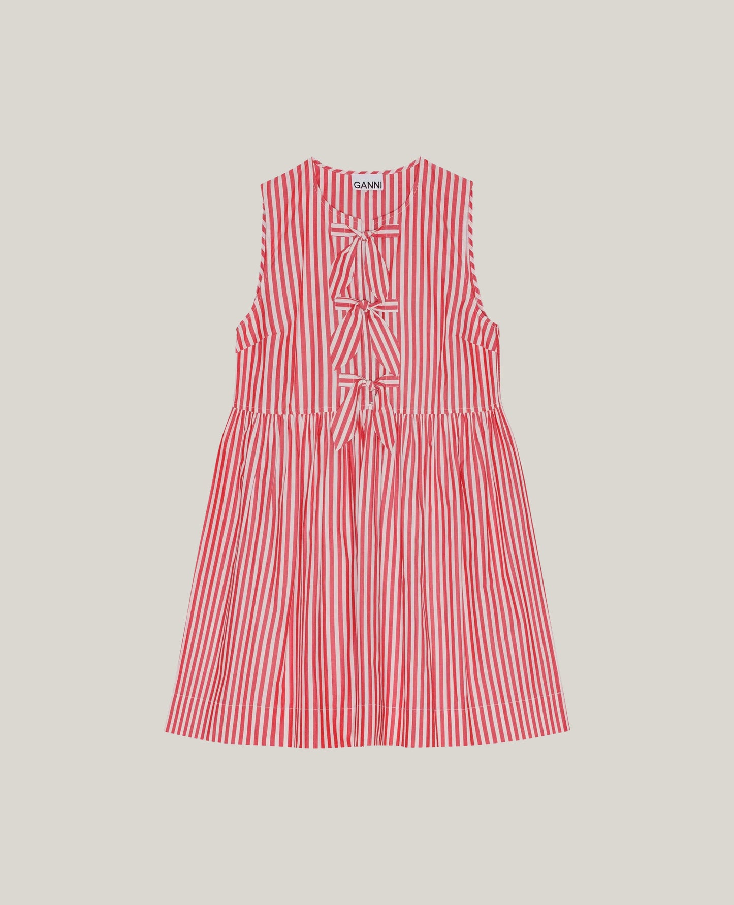 RED STRIPE MINI BOW TIE DRESS