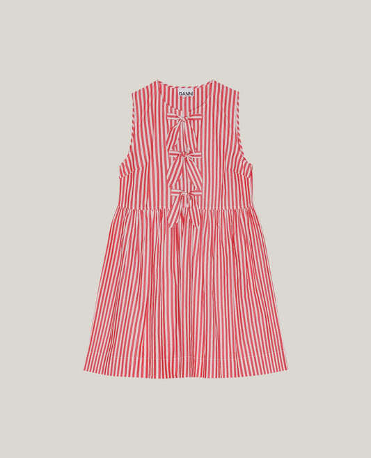 RED STRIPE MINI BOW TIE DRESS