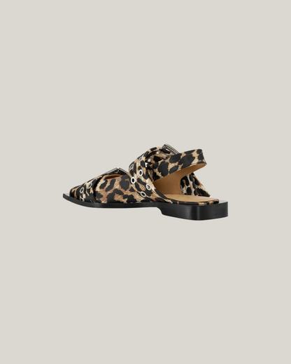 LEOPARD BUCKLE BALLERINAS