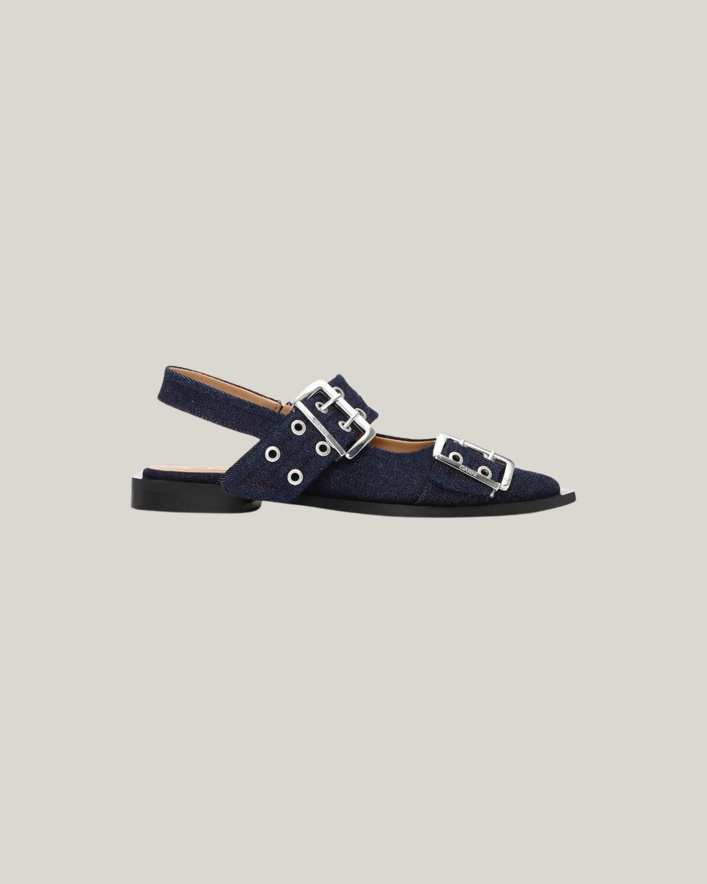 DENIM BUCKLE BALLERINAS