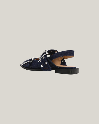 DENIM BUCKLE BALLERINAS