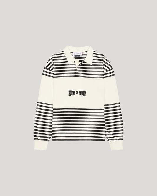 STRIPE POWER LOGO BUTTON UP