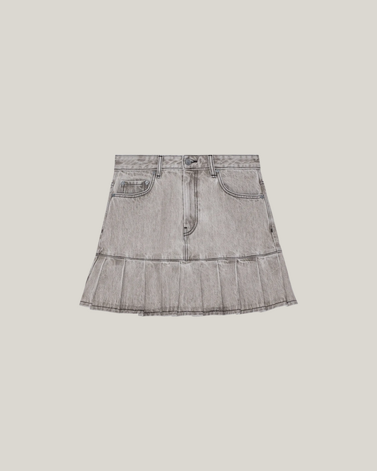 FUTURE DENIM PLEATED MINI SKIRT