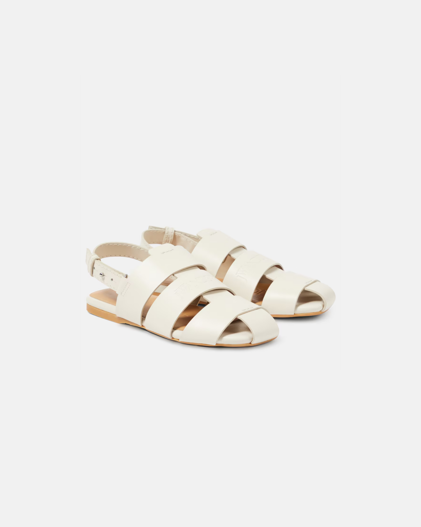 LEATHER FISHERMAN SANDALS IVORY