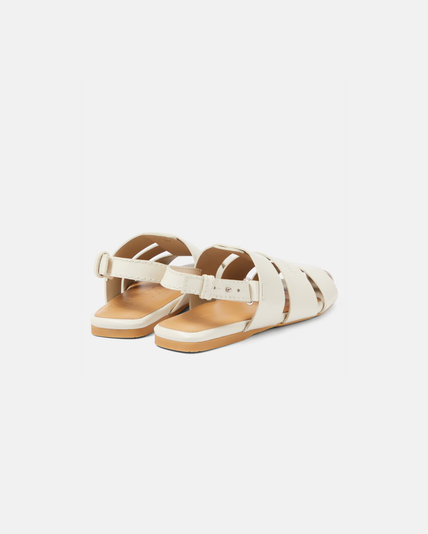 LEATHER FISHERMAN SANDALS IVORY