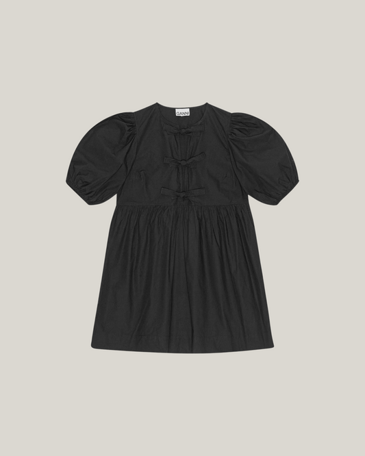 POPLIN TIE STRING MINI DRESS