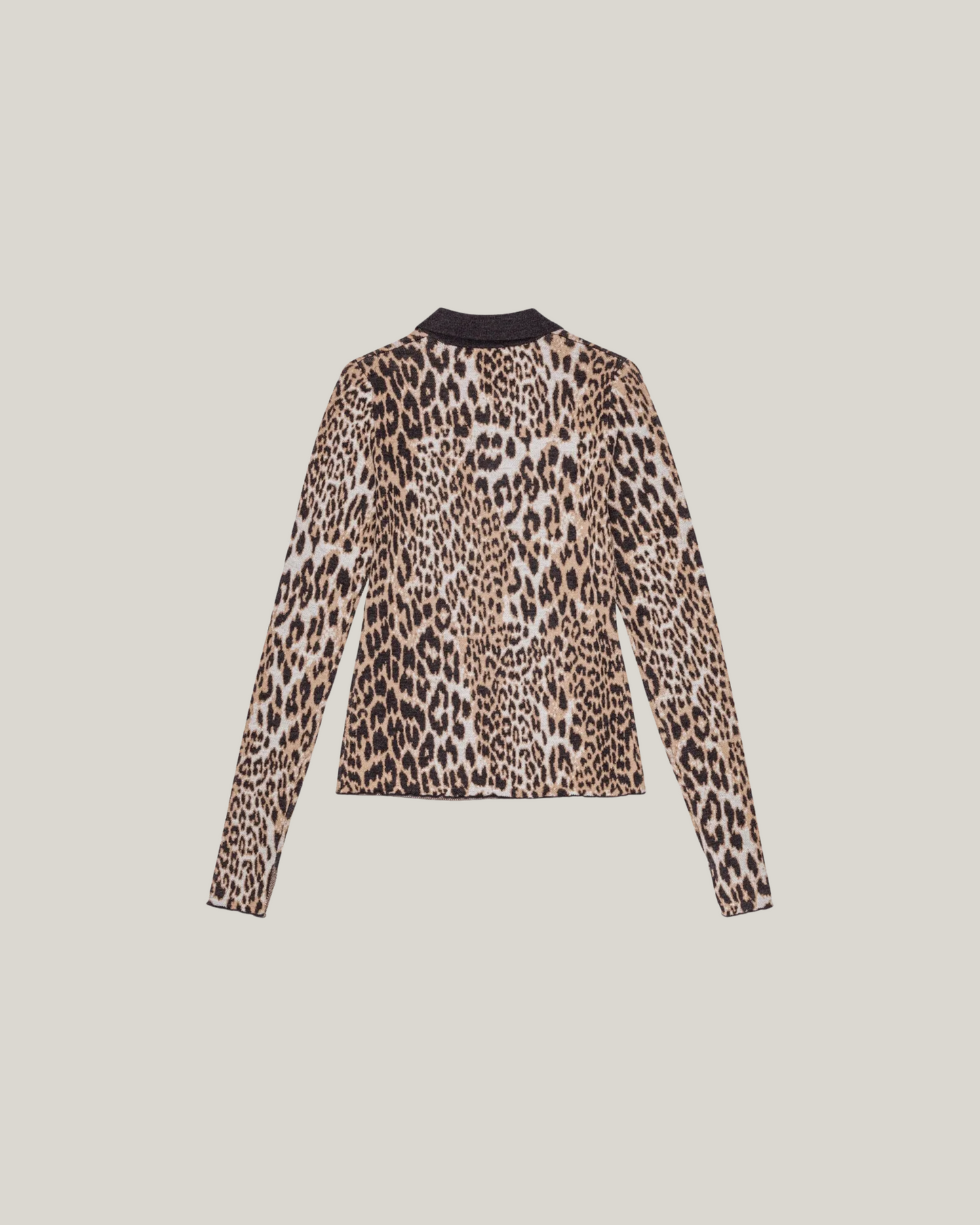 LEOPARD KNITTED POLO SHIRT