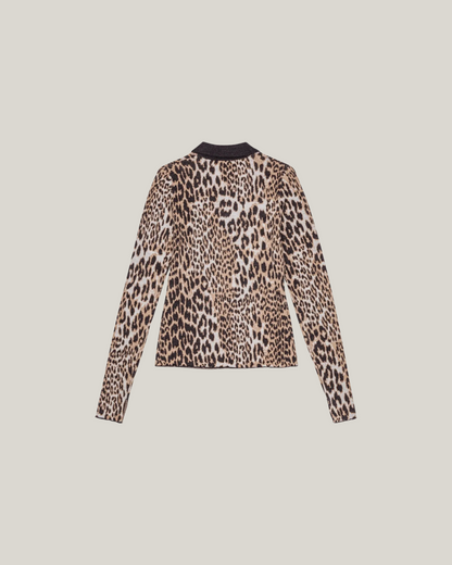 LEOPARD KNITTED POLO SHIRT