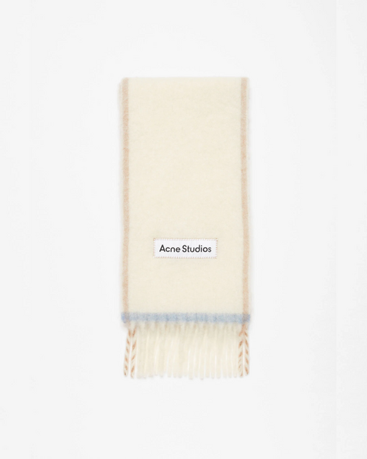 WOOL MOHAIR SCARF WHITE