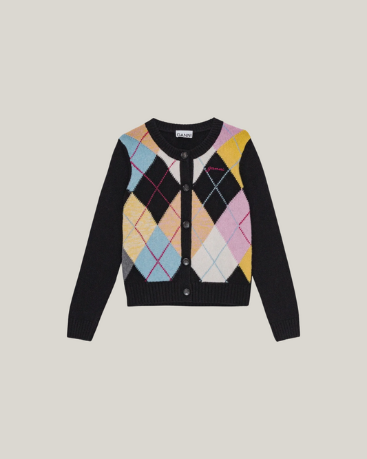 MULTICOLOUR HARLEQUIN CARDIGAN