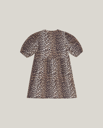 LEOPARD TIE STRING MINI DRESS