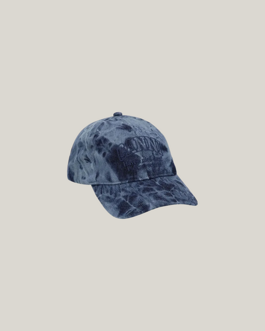 EMBROIDERED LOGO CAP BLEACHED DENIM