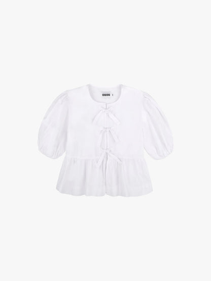 THE PEPLUM TOP BRIGHT WHITE