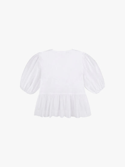 THE PEPLUM TOP BRIGHT WHITE