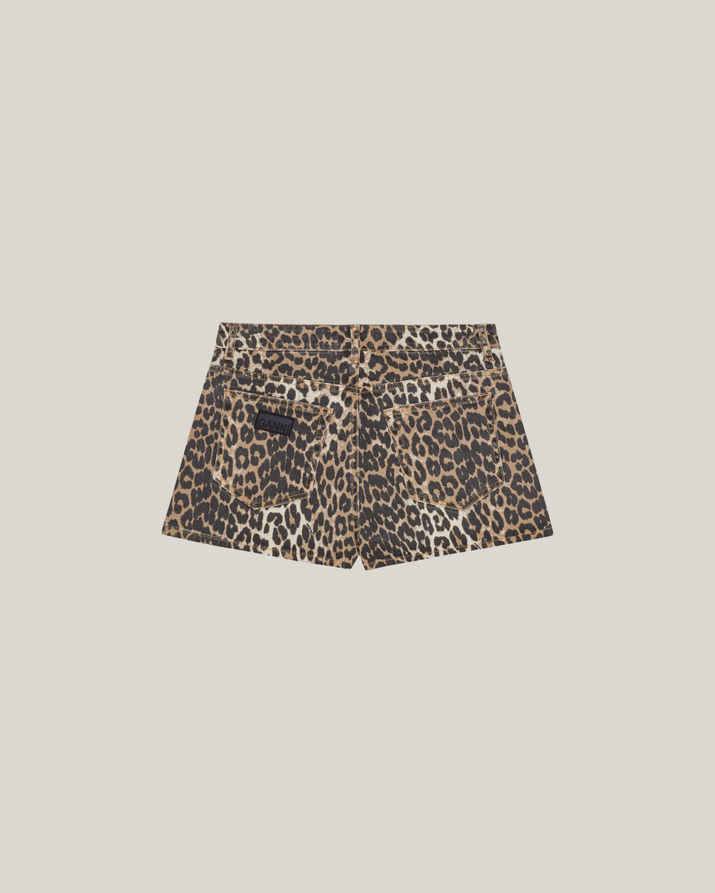 LEOPARD DENIM SHORTS